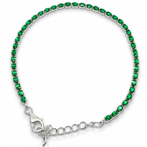 Pulseira Riviera Verde em Prata 925