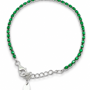 Pulseira Riviera Verde em Prata 925