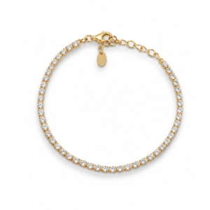Pulseira Riviera 2mm com Banho de Ouro 18k