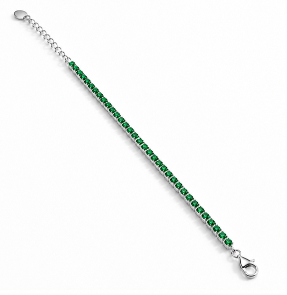 Pulseira Riviera Verde em Prata 925 - Imagem 2