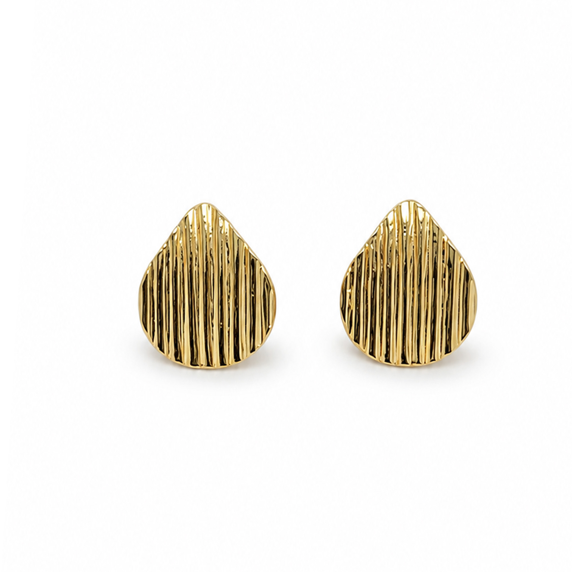 BRINCO GOTA DE PRATA LISTRA BANHO OURO
